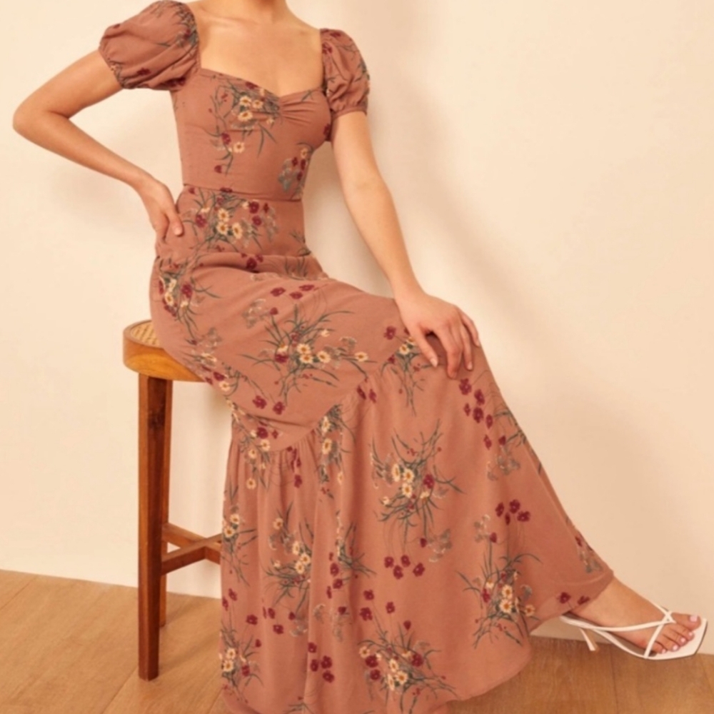 Reformation Farrow Maxi Dress in Queen Print